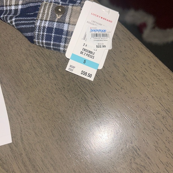 Lucky Brand Blue Plaid Shirt and khaki pants set - Picture 4 of 7